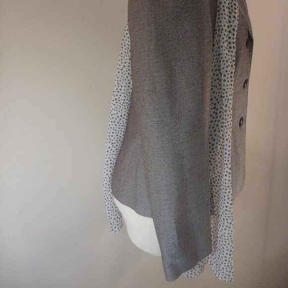 New Le Suit Skirt Set Size 8 Ruffle Pleated Hem Tan Beige Lapel Scarf 3-Piece - Picture 9 of 15